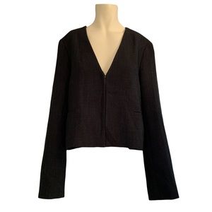 Club Monaco Career Cropped Tweed Blazer Blue/Black colour in Size 6